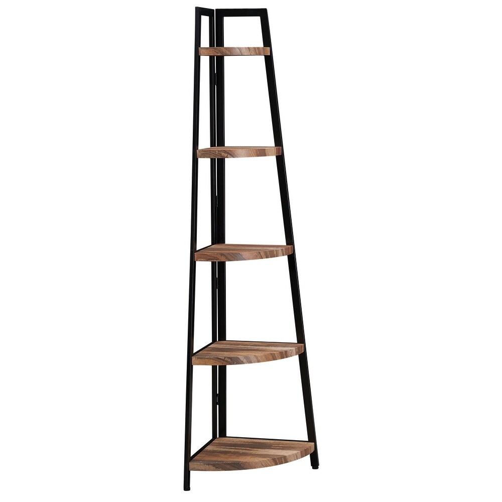 Danya B. Free Standing 5 Tier Pyramid Industrial Corner Shelf