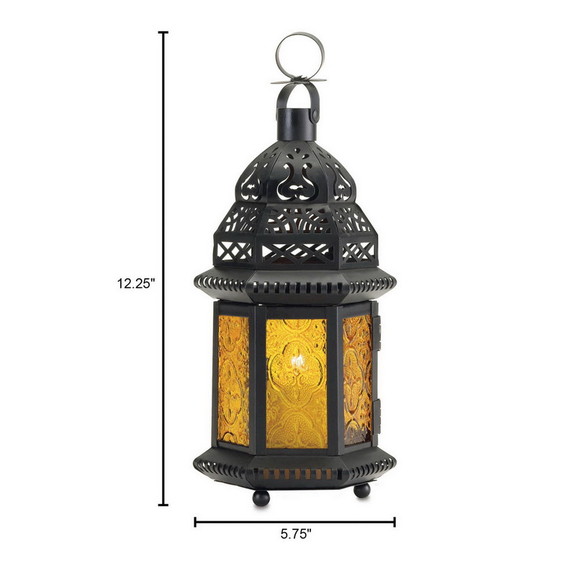 Gallery of Light 37437 Large Yellow Glass Moroccan...