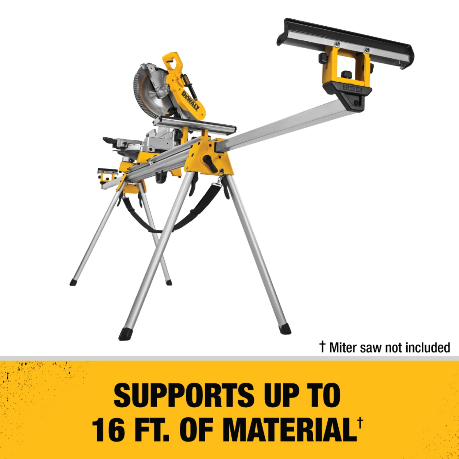 DW Metal 150 in. L X 32 in. H X 9 in. W Miter Saw Stand Yellow 1 pc