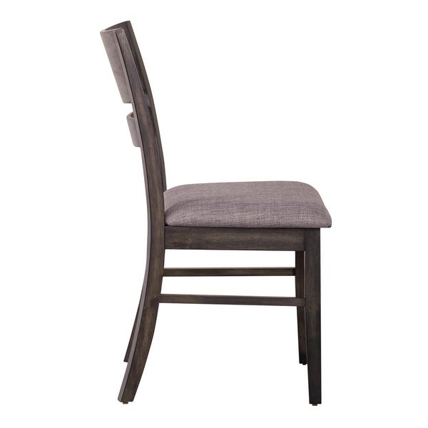 Anglewood Dark Umber Slat Back Upholstered Side Chair (Set of 2)