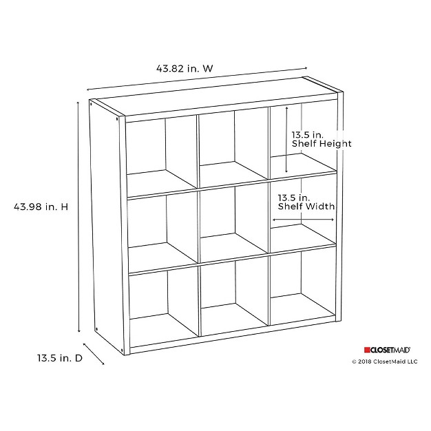 Closetmaid 459000 Heavy Duty Decorative Bookcase Open Back 9 cube Storage Organizer Graphite Gray 2 Pack