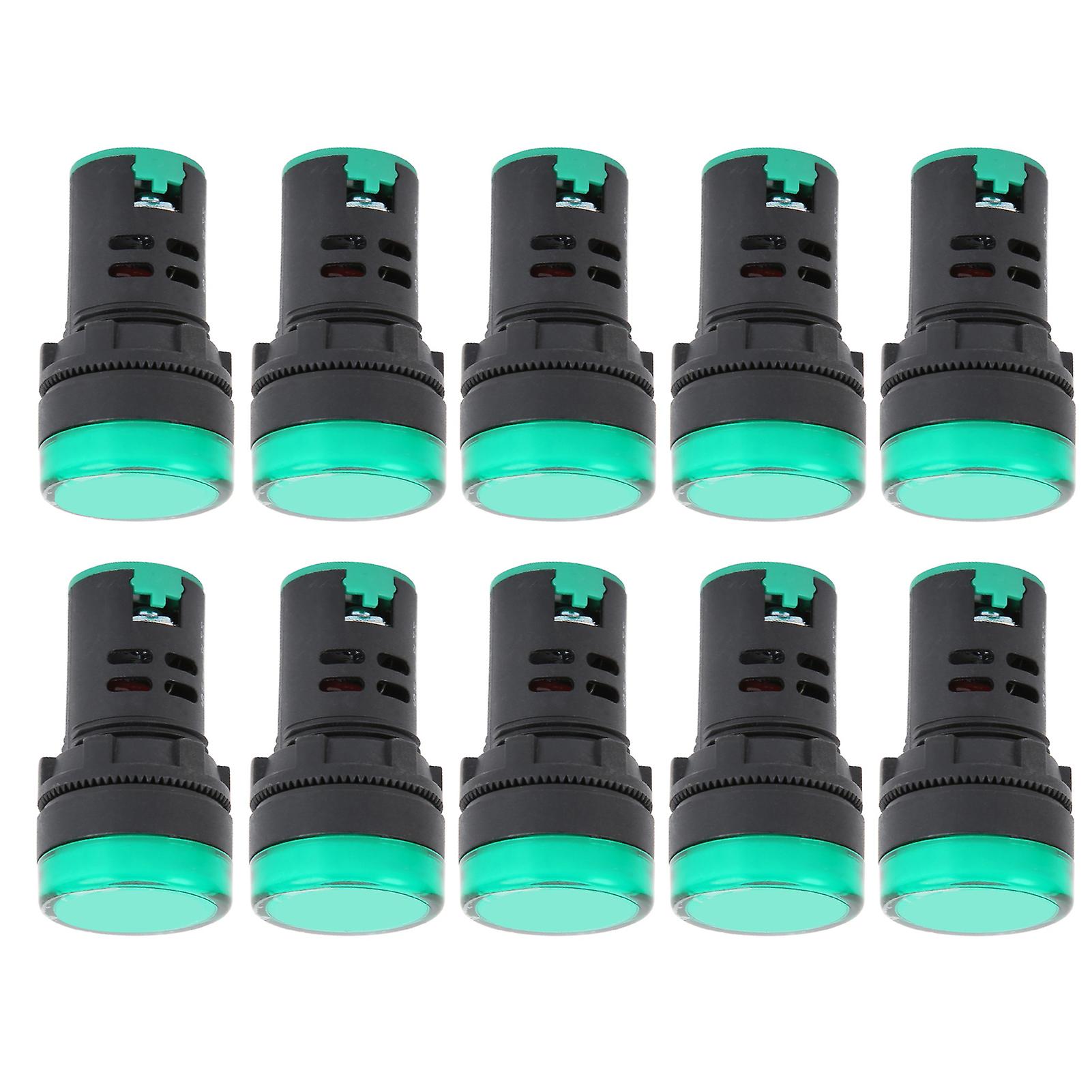 10pcs Ad1622ds Led Indicator Light High Brightness Green Led Signal Lamp For Signal Indicationac220v