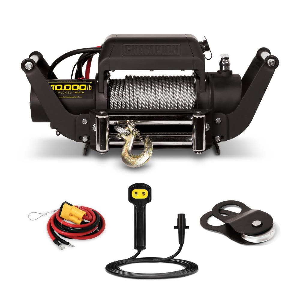 Champion 10，000-Lb Truck/SUV Winch Kit with Speed Mount and Remote Control ;