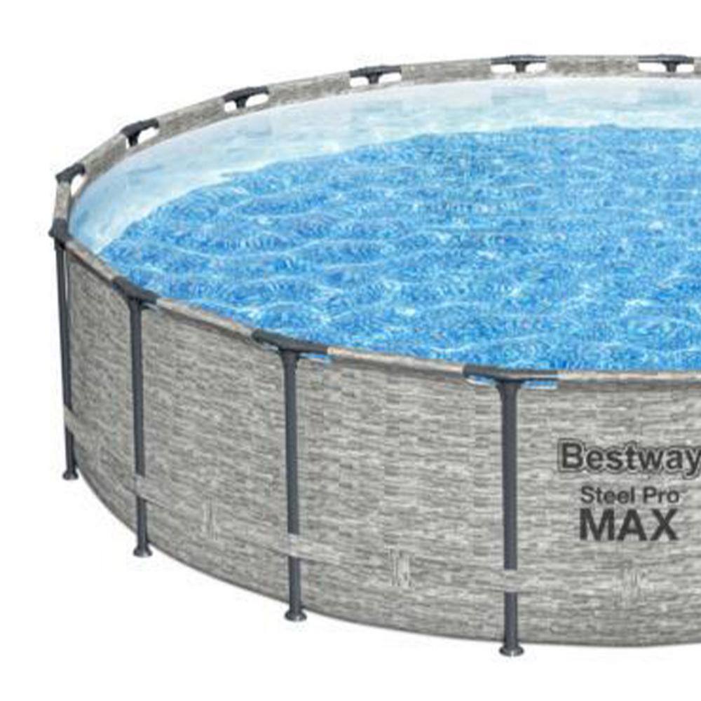 Bestway Steel Pro MAX 16 ft. Round Above Ground Pool Set with 3-Layer Liner 5619HE-BW