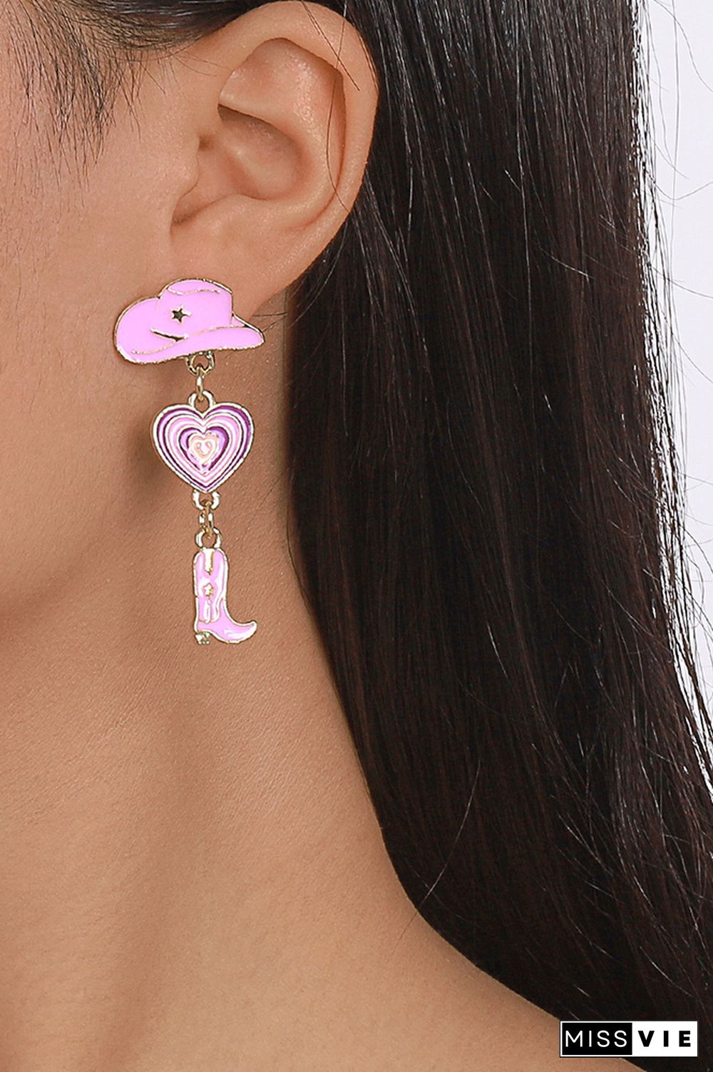 Alloy Heart and Boots Earrings MOQ 5pcs