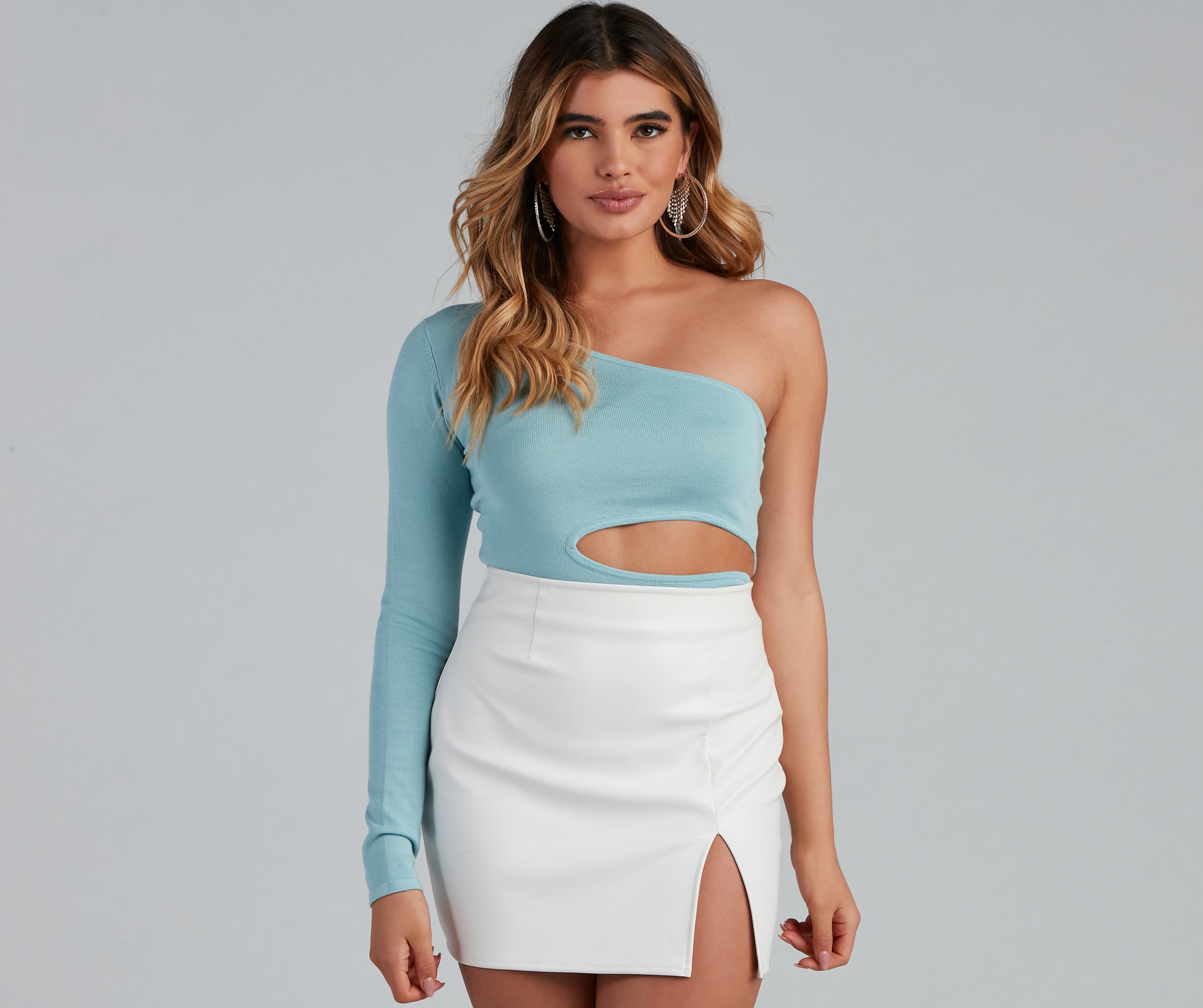 One Shoulder Allure Cutout Top