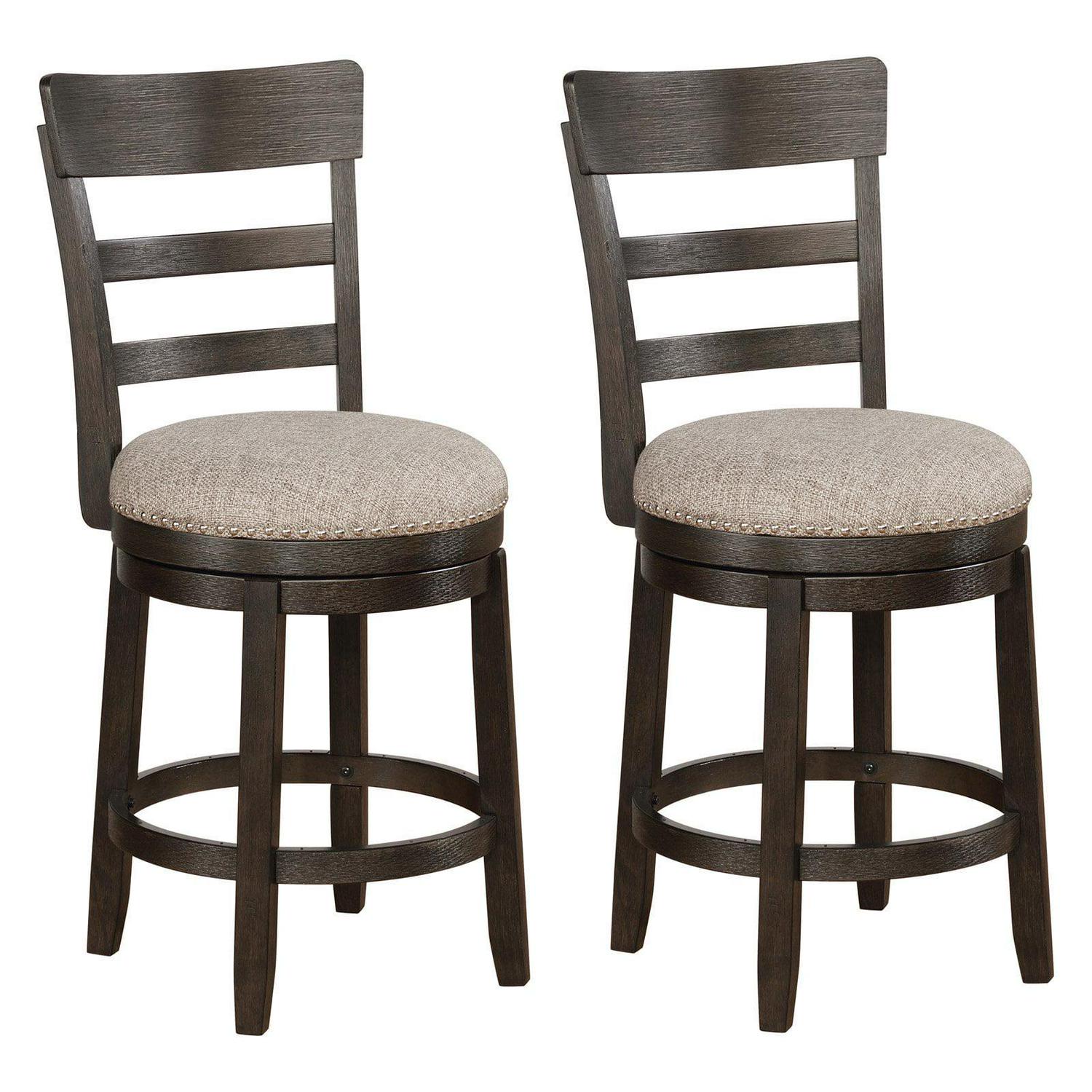 Roundhill Furniture Kessel 255 in Wood Swivel Counter Height Stool 8211 Set of 2  Crowdfused