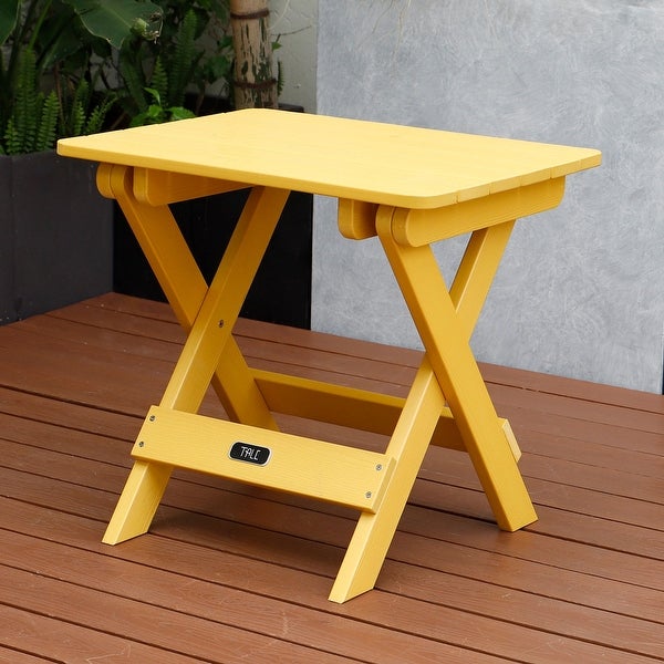 Portable Folding Side Table Square Fade-Resistant Wood Table