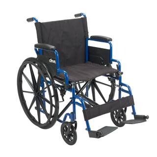 Drive Medical Blue Streak Wheelchair with Flip Back Desk Arms 16 in. Seat and Swing-Away Footrest bls16fbd-sf