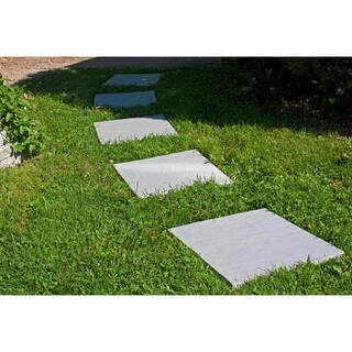 Emsco 16 in. x 16 in. Flat Rock Grey Plastic Resin Lightweight Duty Patio Paver (12-Pack) 2162HD