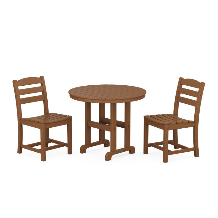 Polywood La Casa Café Side Chair 3-Piece Round Dining Set PWS1333-1