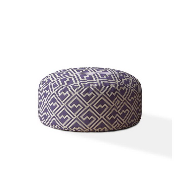 Indoor TETRI Med Purple Round Zipper Pouf   Stuffe...