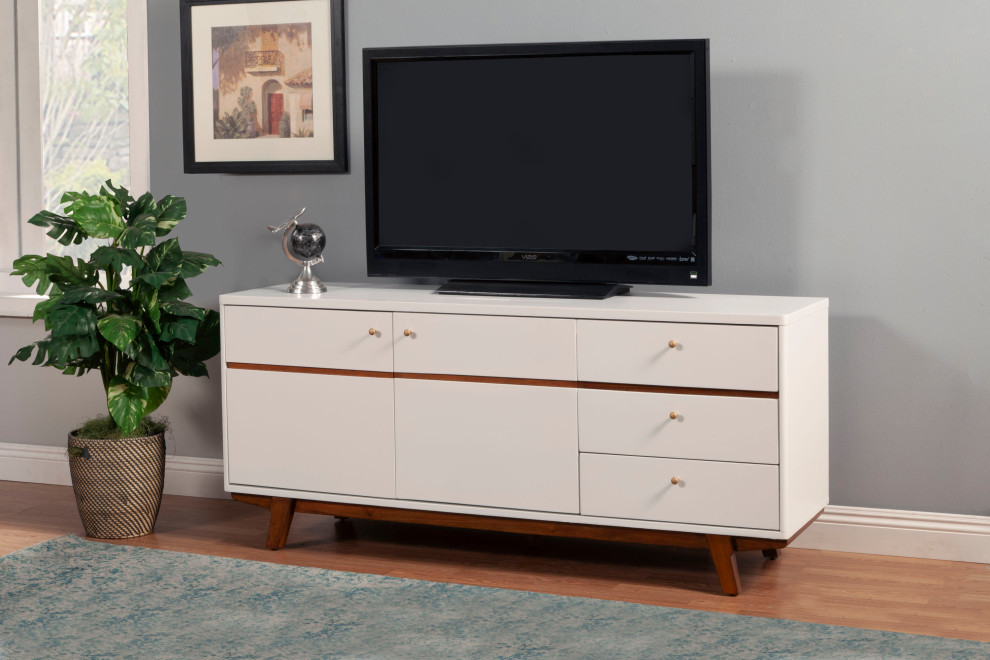 Dakota TV Console   Midcentury   Entertainment Centers And Tv Stands   by Alpine Furniture  Inc  Houzz