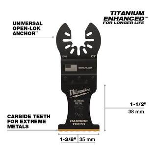 MW 1-38 in. Carbide Universal Fit Extreme Metal Cutting Oscillating Multi-Tool Blade (10-Pack) 49-25-1505-2X