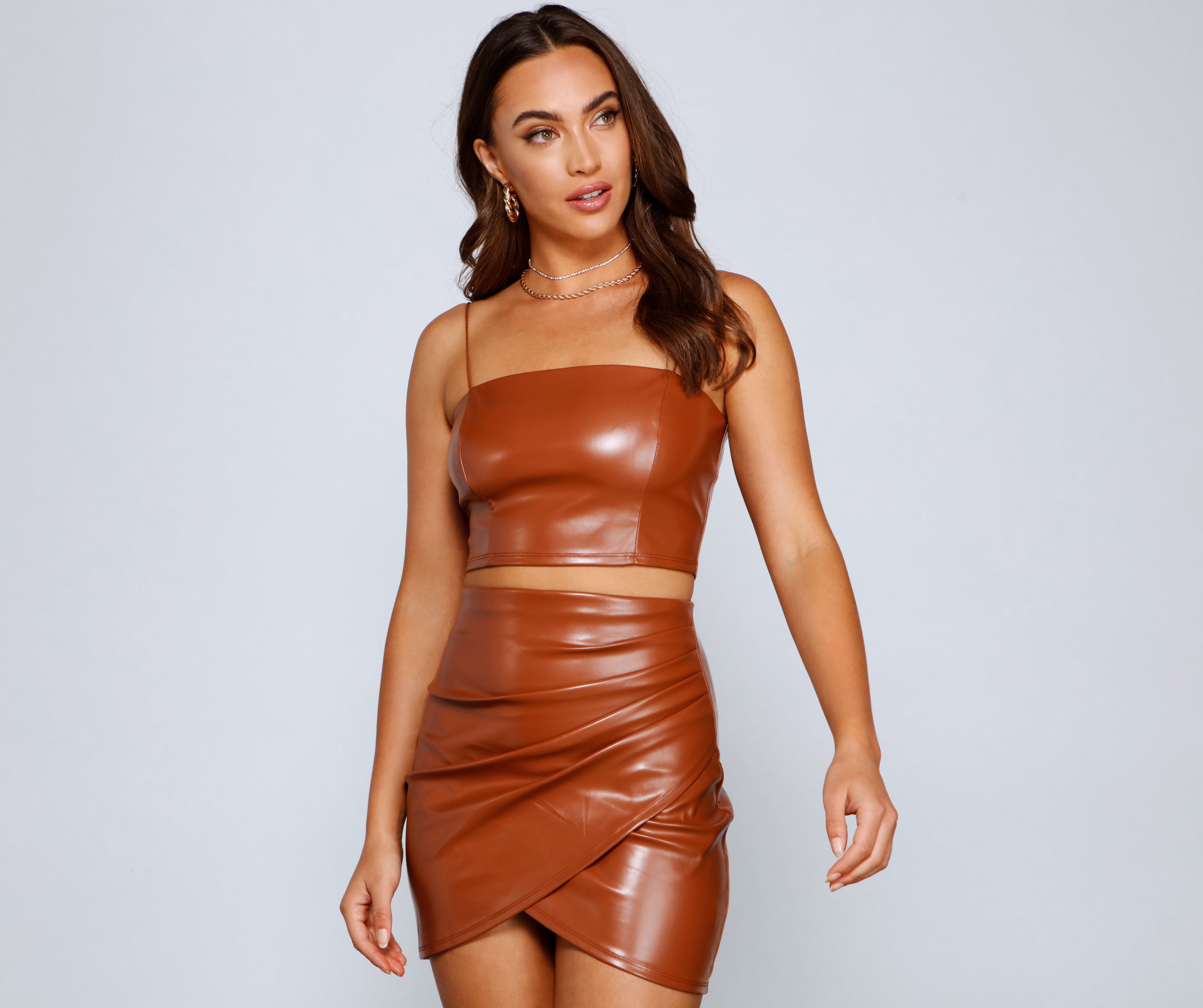 So Haute Faux Leather Crop Top