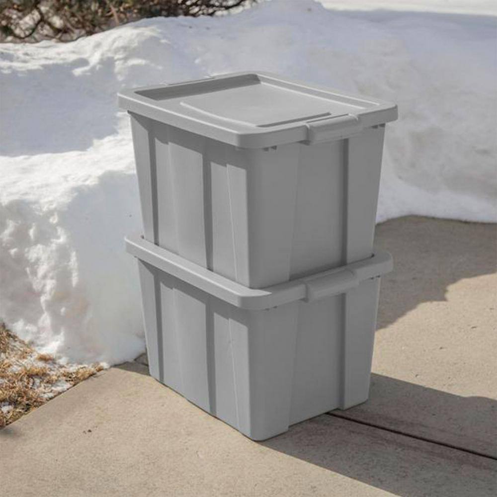 Sterilite Tuff1 18 Gal. Plastic Storage Tote Container Bin with Lid (6-Pack) 6 x 16786A06