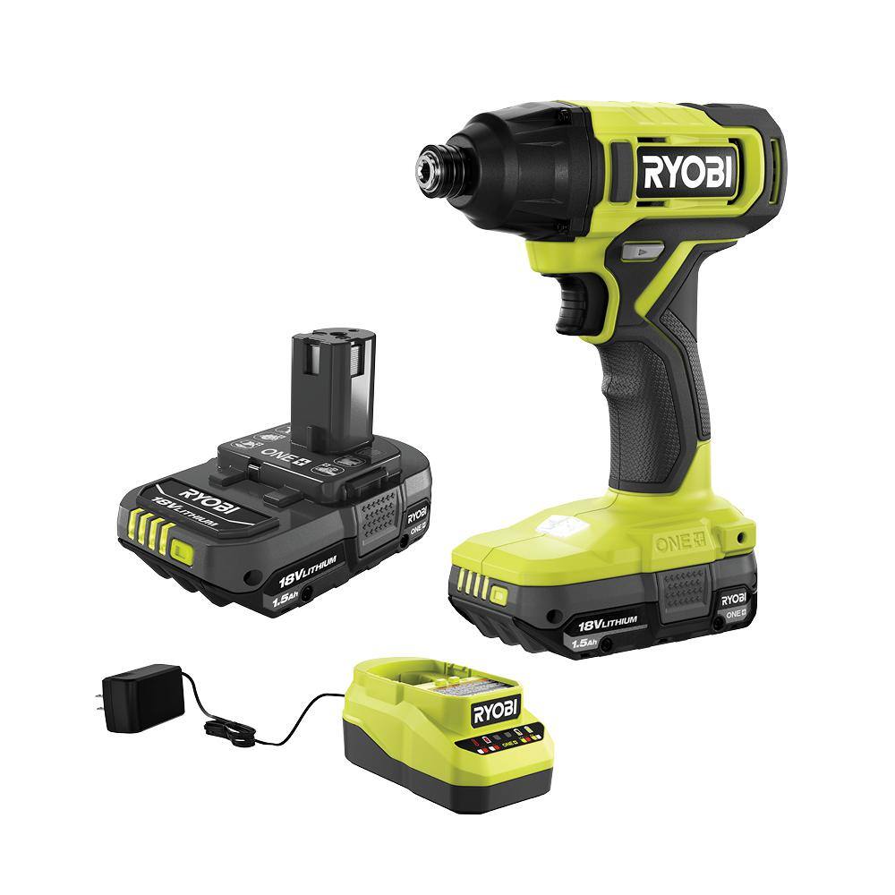 RYOBI ONE+ 18V Cordless 14 in. Impact Driver Kit with (2) 1.5 Ah Batteries and Charger PCL235K2