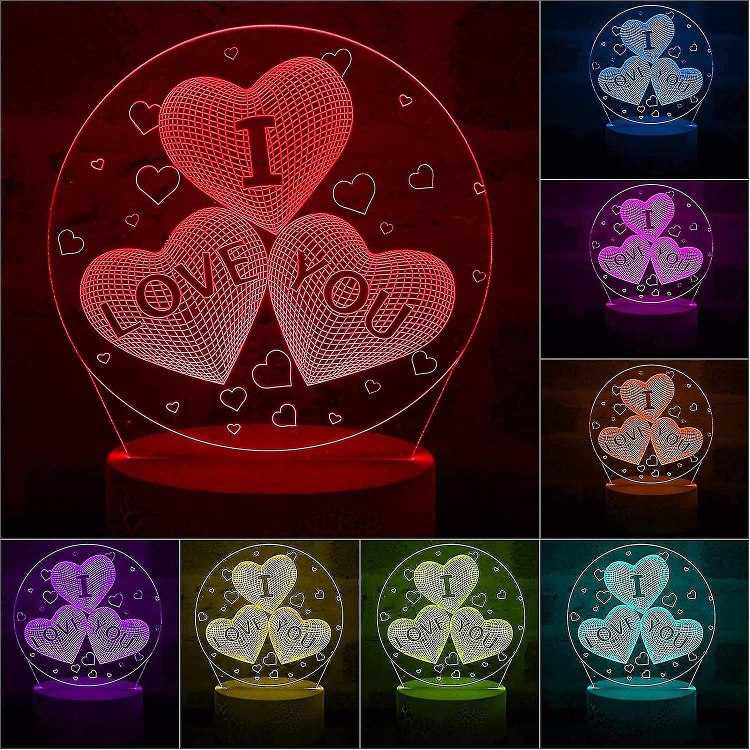 3d I Love Younight Light 16 Colors Change Sleep Lamp Adjustable Led 3d Illusion Lamp I Love You Deco