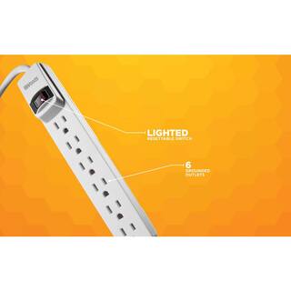 Woods 8 ft. 6-Outlet Power Strip with Power Light Indicator 41436