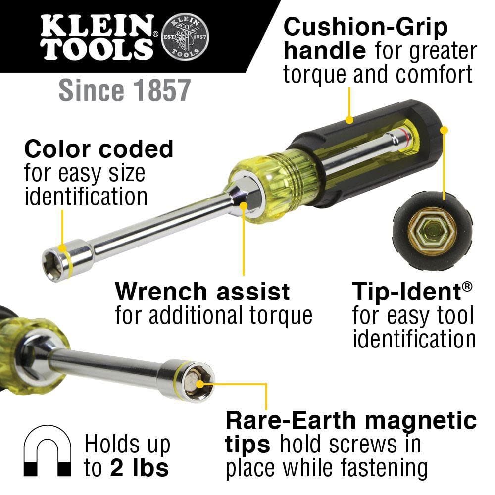 Klein Tools 2-in-1 Nut Driver Hex 1/4