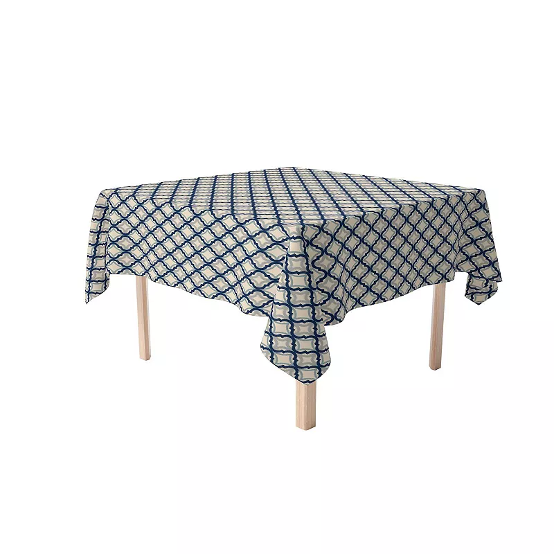 Square Tablecloth， 100% Polyester， 60x60， Blue Diamond Ogee