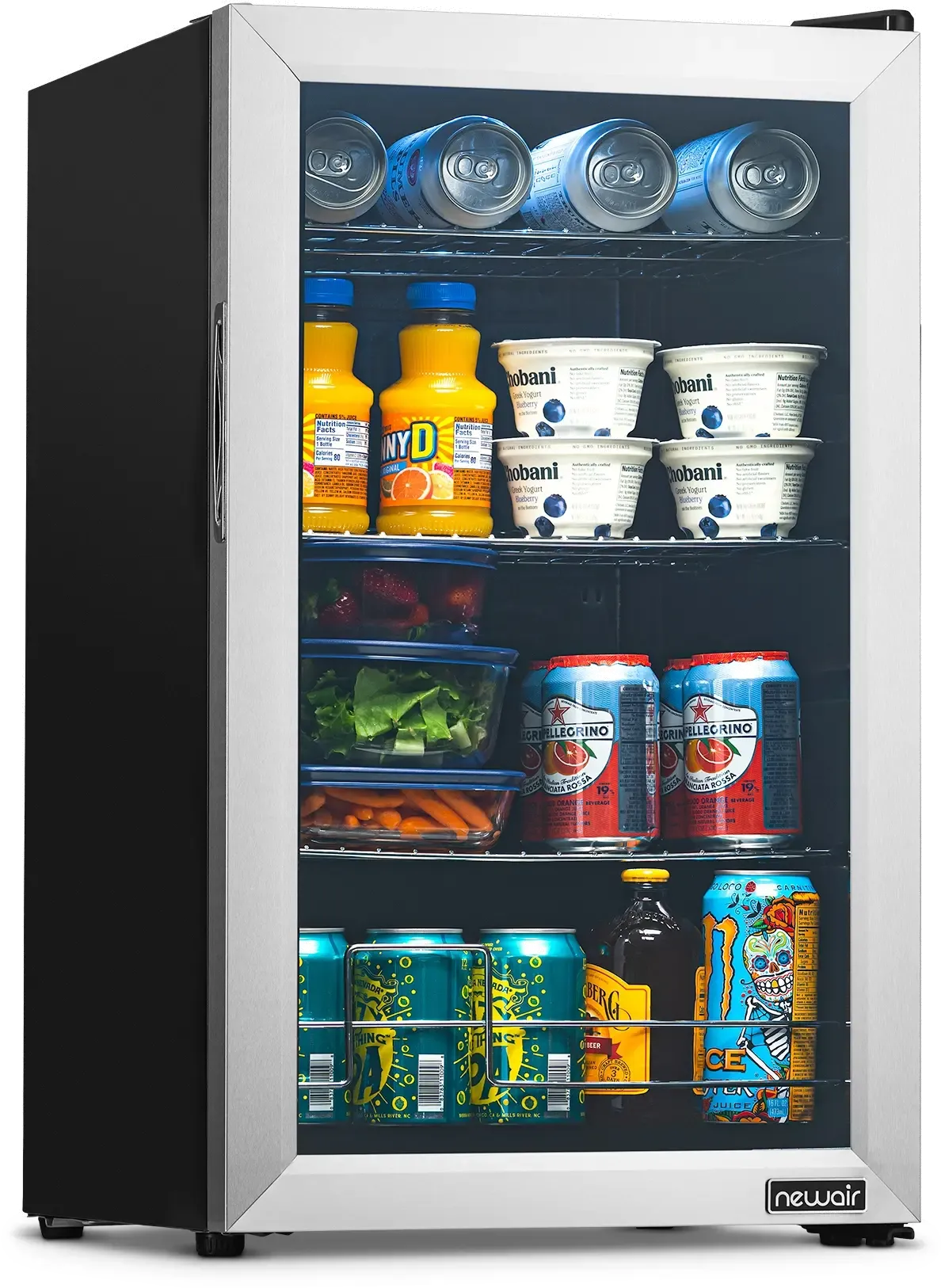 NewAir 100 Can Beverage Fridge - Stainless Steel