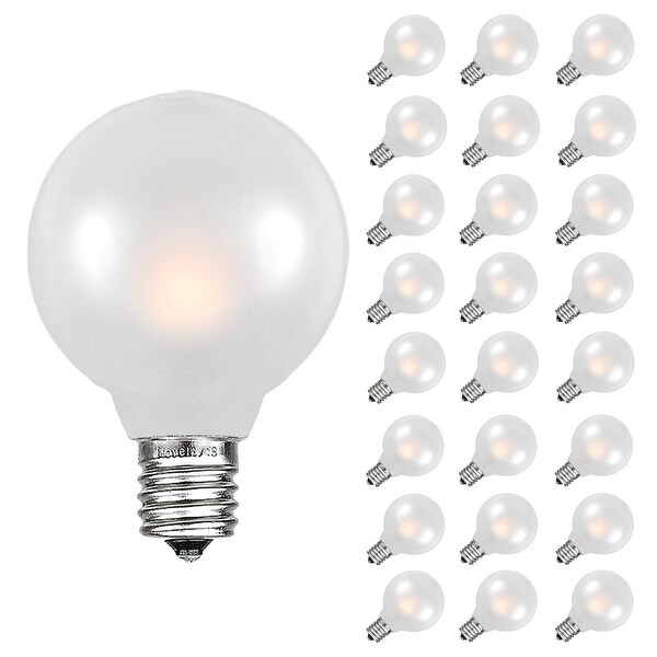 25 Pack LED G40 Plastic Filament Outdoor Globe Replacement Bulbs，Warm White