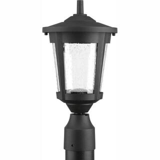 Progress Lighting East Haven LED Collection 1-Light Textured Black Clear Seeded Glass Transitional Outdoor Post Lantern Light P6430-3130K9