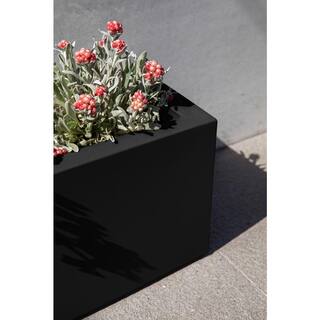 Veradek Block Series Window Box 36 in. Black Plastic Planter TRHV36B