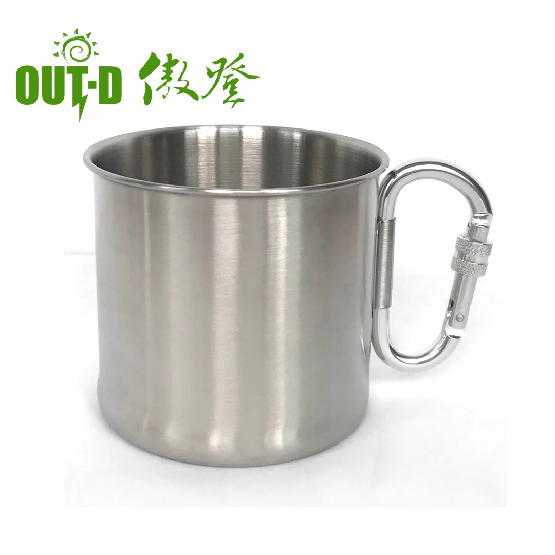 Wholesale Stainless Steel mug with folding handle 500ML for Outdoor Camping climbing