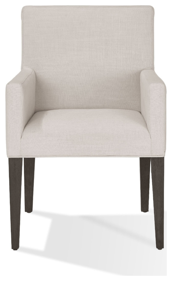 Mod 24 Inch Dining Armchair Upholstered Rubberwood Set Of 2 Light Gray   Transitional   Dining Chairs   by Dot  ampBo  Houzz