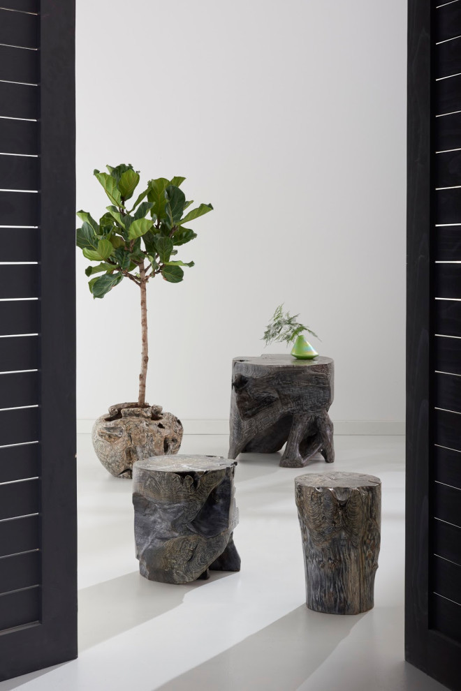 Side Table Black Wash  Round   Rustic   Side Tables And End Tables   by Phillips Collection  Houzz