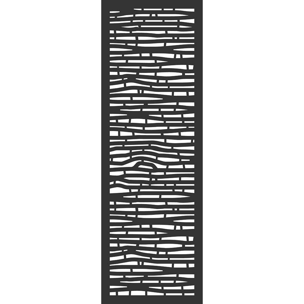 OUTDECO 70 in. x 23.75 in. Black Rainforest Hardwood Composite Decorative Wall Decor and Privacy Panel USADLT5-BL