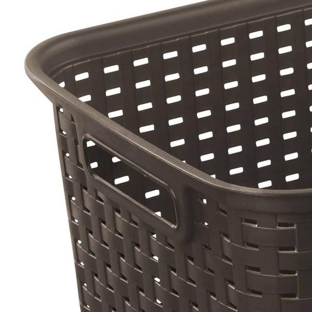 Sterilite 12736 Tall Wicker Weave Plastic Laundry Storage Basket Brown (6 Pack) 6 x 12736P06