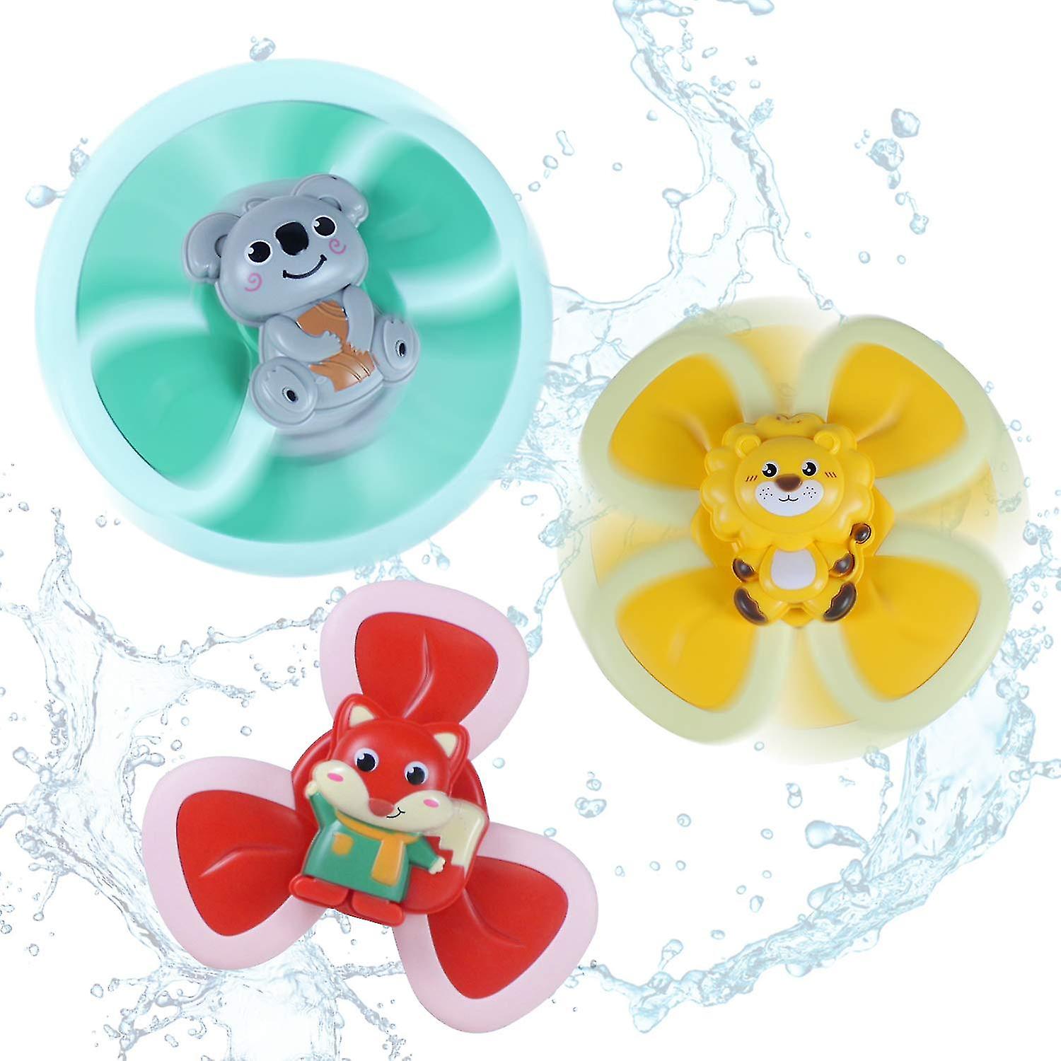 Suction Cup Spinner Toy For Toddlers - Baby Bath Toys Gifts For 1 2 3 4 Year Old Girl And Boy， Baby Toys (3pcs)