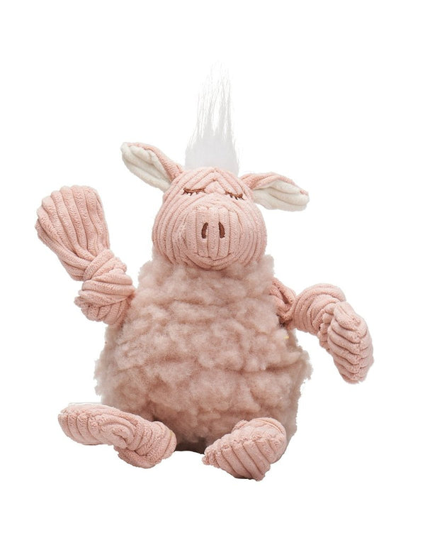 HuggleHounds Fleece Knot Pig Toy for Dogs