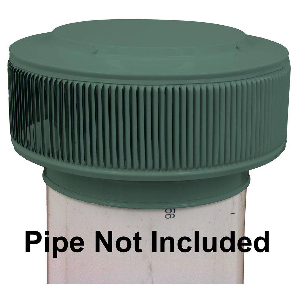 Active Ventilation 10 in. D Aluminum Aura PVC Vent Cap Exhaust Static Roof Vent with Adapter for Sch. 40 or 80 PVC Pipe in Green AV-10-PVC-GR