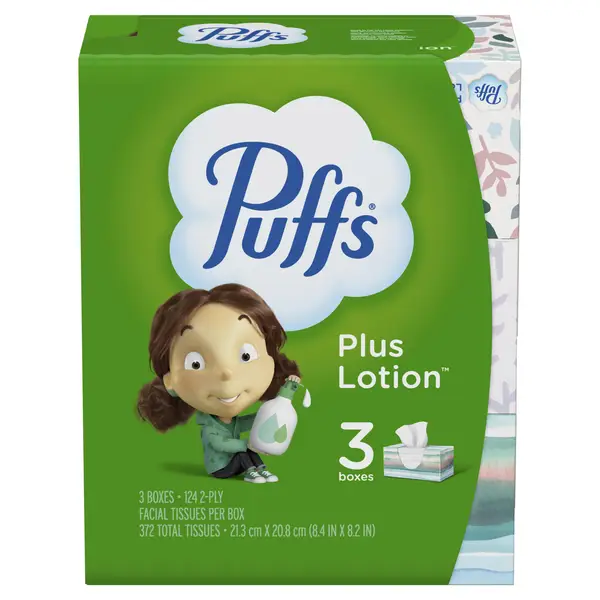 Puffs Plus Lotion Facial Tissue3 Pack