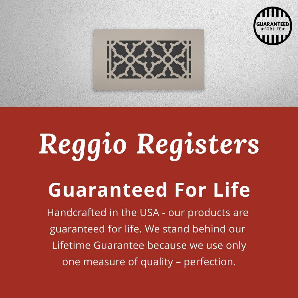 Reggio Registers Scroll Series 4 in. x 10 in. Cast Iron Grille Black with Mounting Holes 612-H