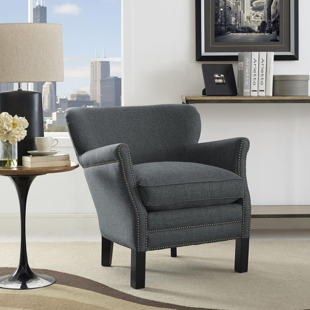 Modway Furniture Key Armchair  Blue   Transitional   Armchairs And Accent Chairs   by First of a Kind USA Inc  Houzz