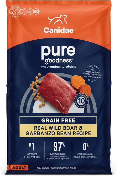 CANIDAE Pure Goodness Real Wild Boar and Garbanzo Bean Recipe Adult Dry Dog Food