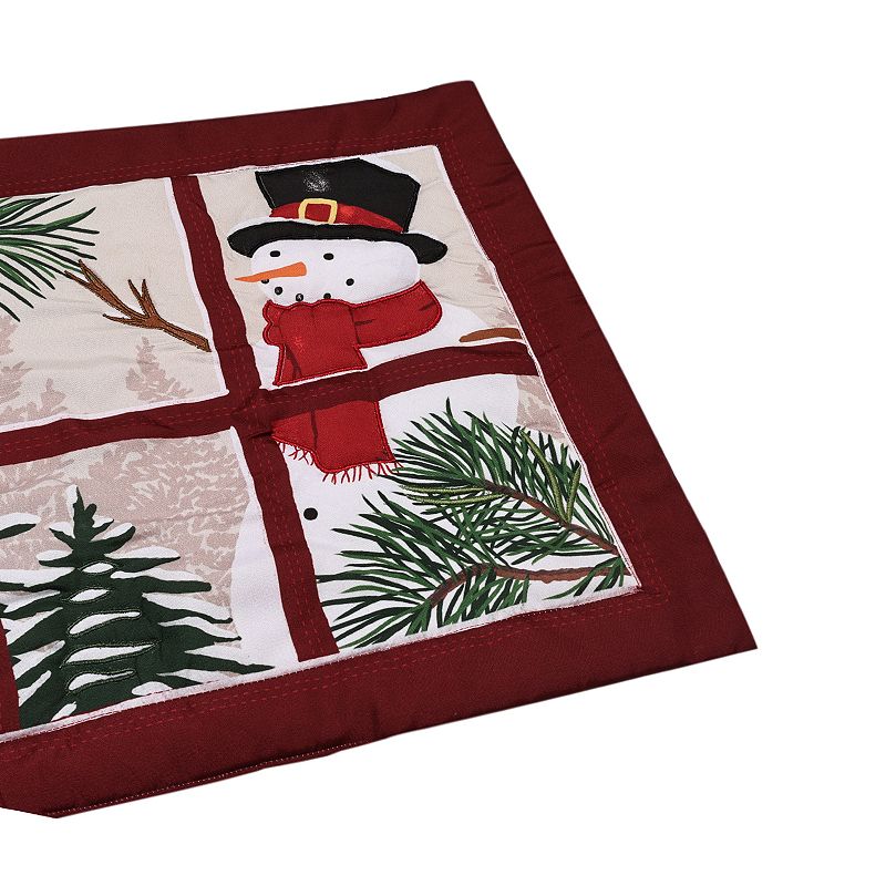 St. Nicholas Square? Snowman Faux Applique Placemat