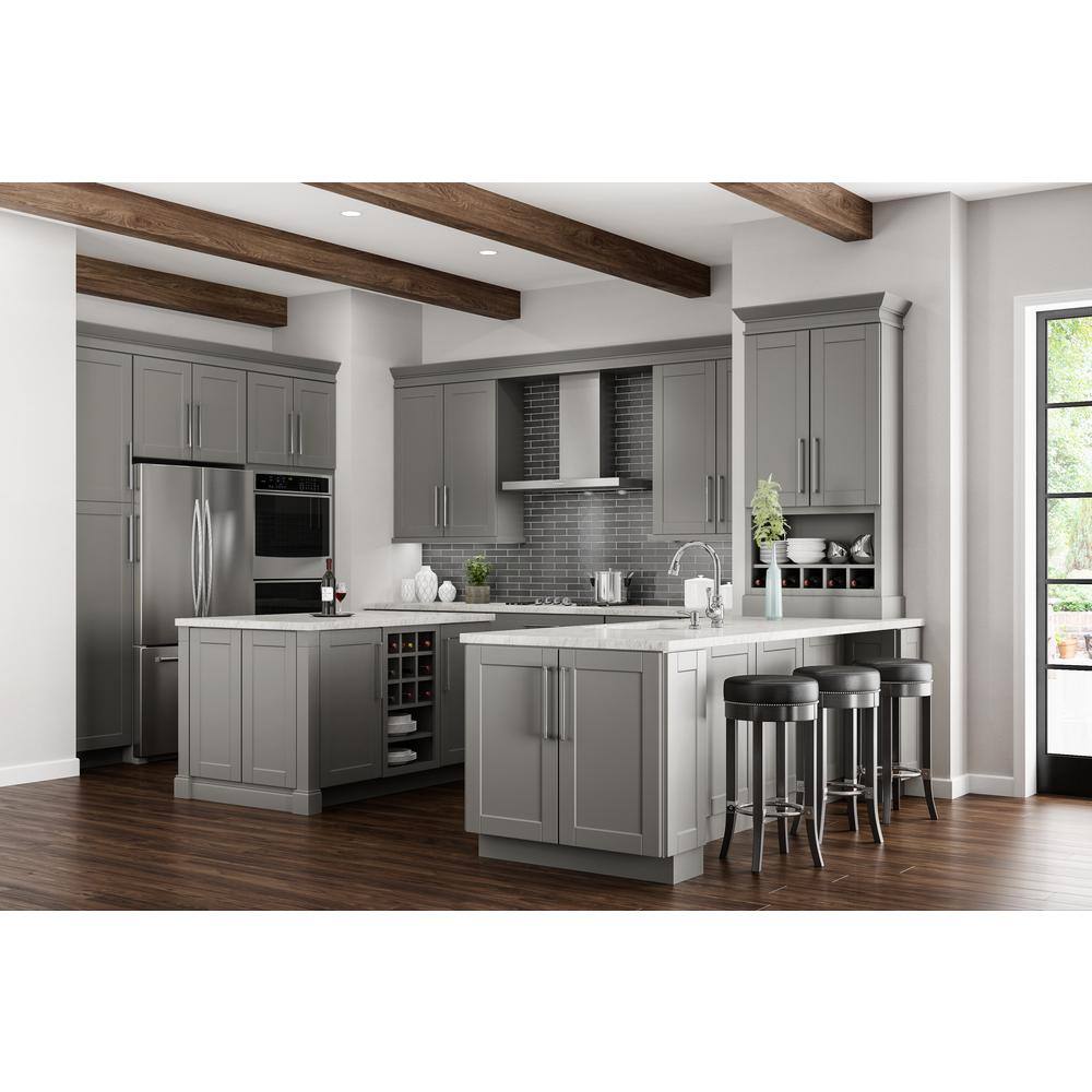 Hampton Bay Shaker 91.5 in. W x 2.5 in. H Crown Molding in Dove Gray KAMC4-DV