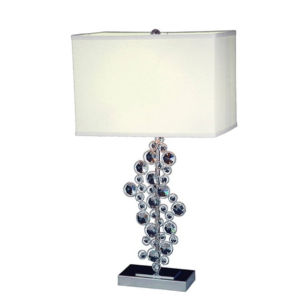 Prismatic Crystal And Sequin Table Lamp Silver Elegant Designs