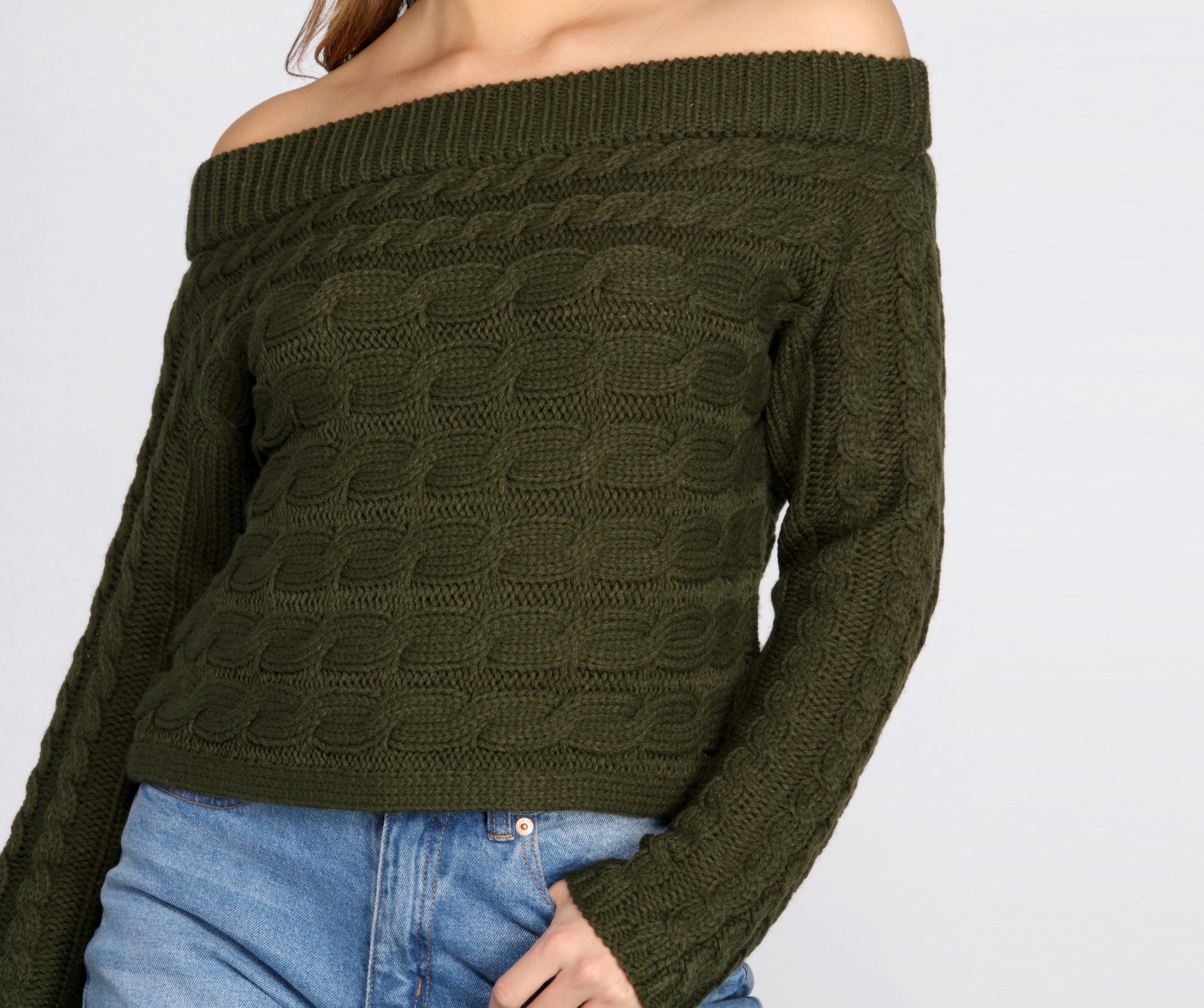 Knits A Look Off Shoulder Sweater