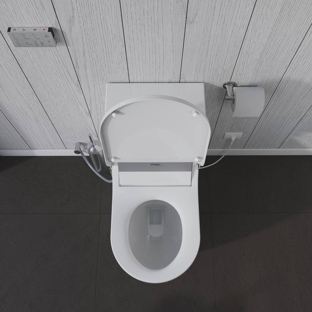 Duravit 1-Piece 0.92 GPF Dual Flush Elongated Toilet in White Seat Not Included 2173012001