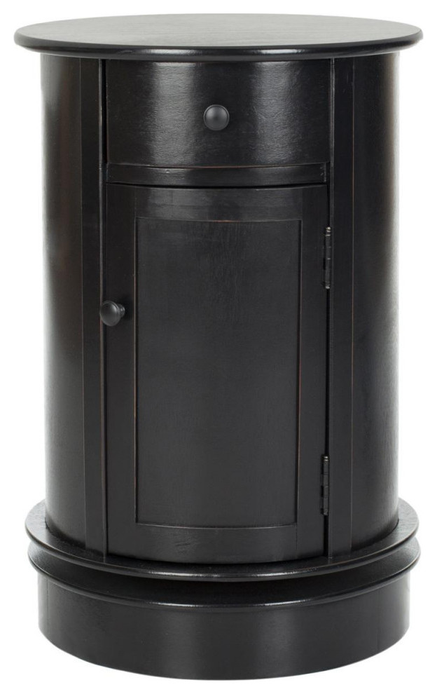 Rufus Swivel Accent Table Distressed Black   Traditional   Side Tables And End Tables   by AED Luxury Home Decor  Houzz