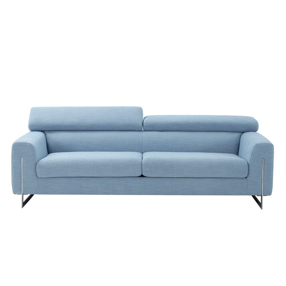 Pasargad Home Serena Upholstered Sofa with Adjustable Headrests