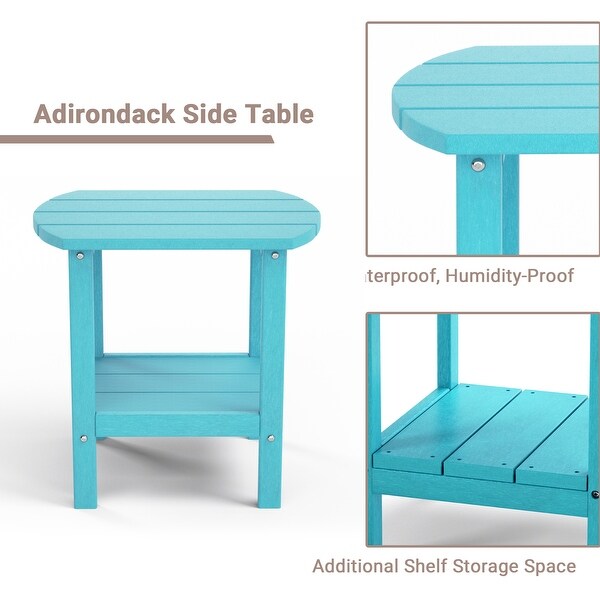 Outdoor Side Table for Adirondack Chairs，AllWeather Resistant HumidityProof Waterproof StainProof Accent Tables