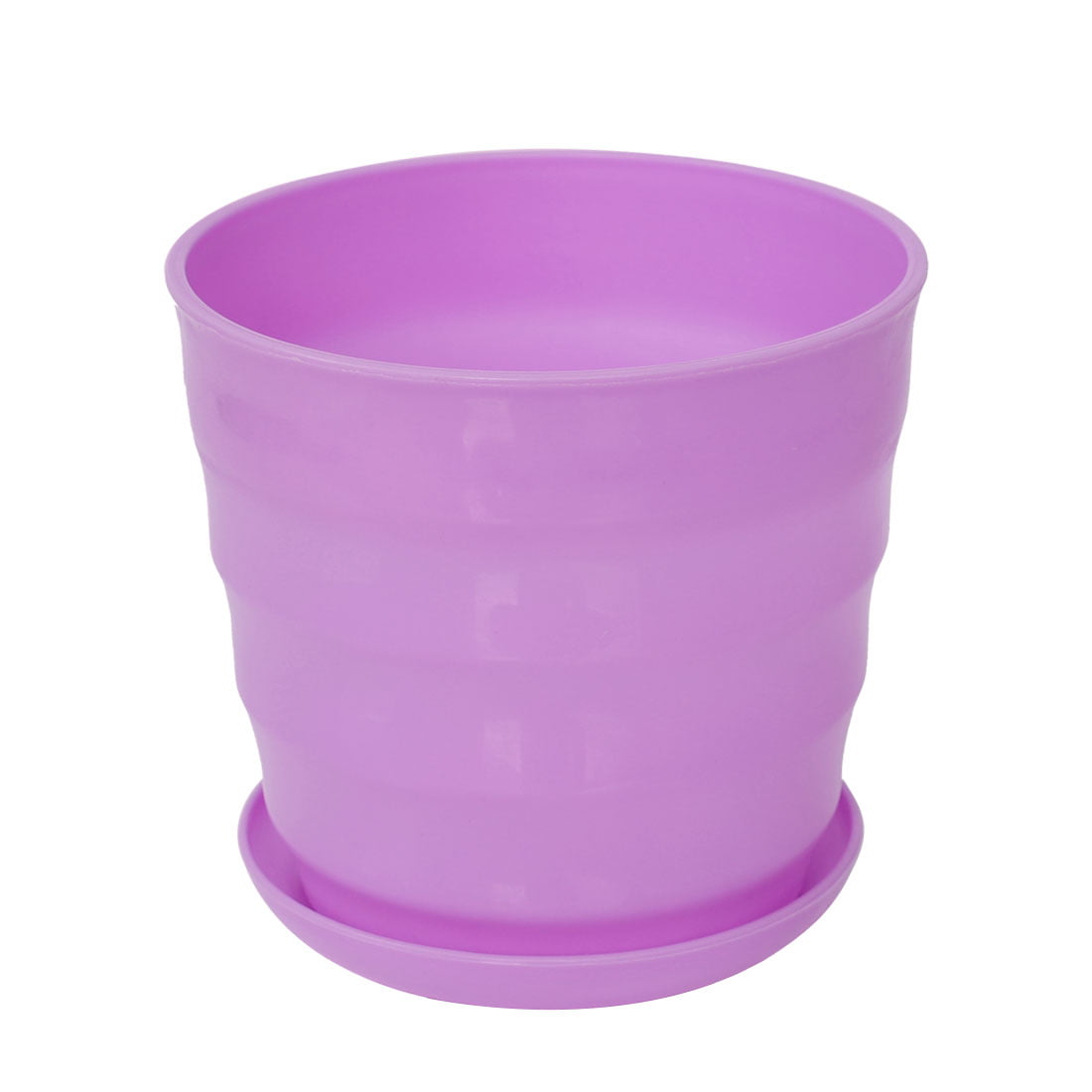 Uxcell 5 inch Dia Purple Plastic Round Plant Planter Flower Pot Home Garden Decor